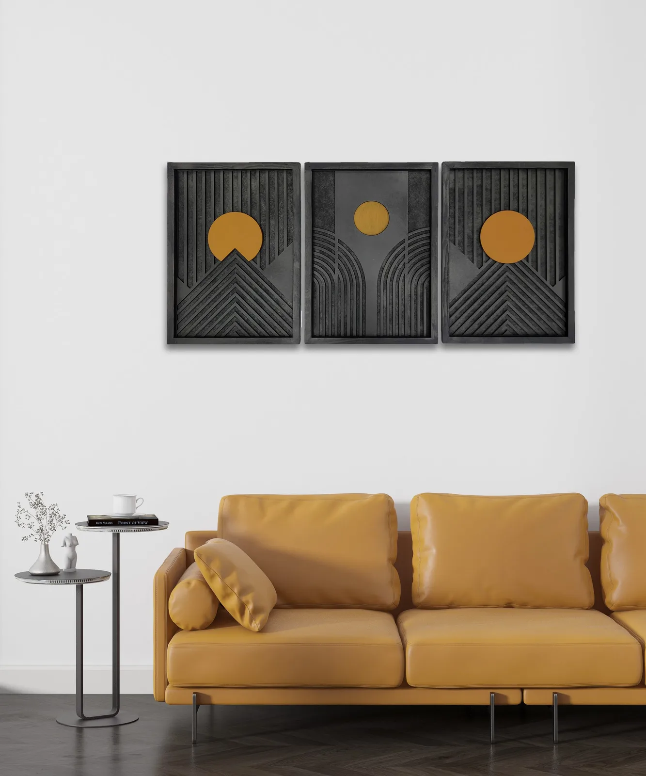 GeoPacman 3-Piece Set wooden wall art