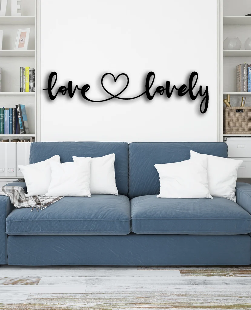 Love & Lovely Tipografik metal wall art