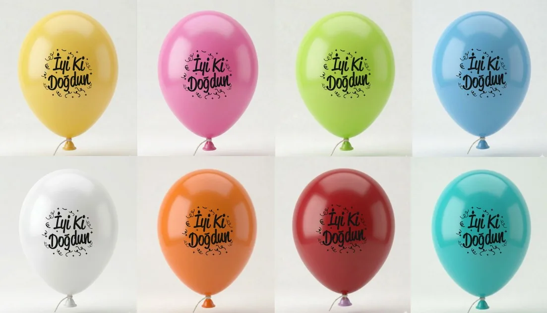Printed birthday balloons
