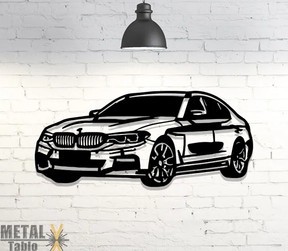 Bmw 5 G30 M Sport Lazer Kesim metal wall art