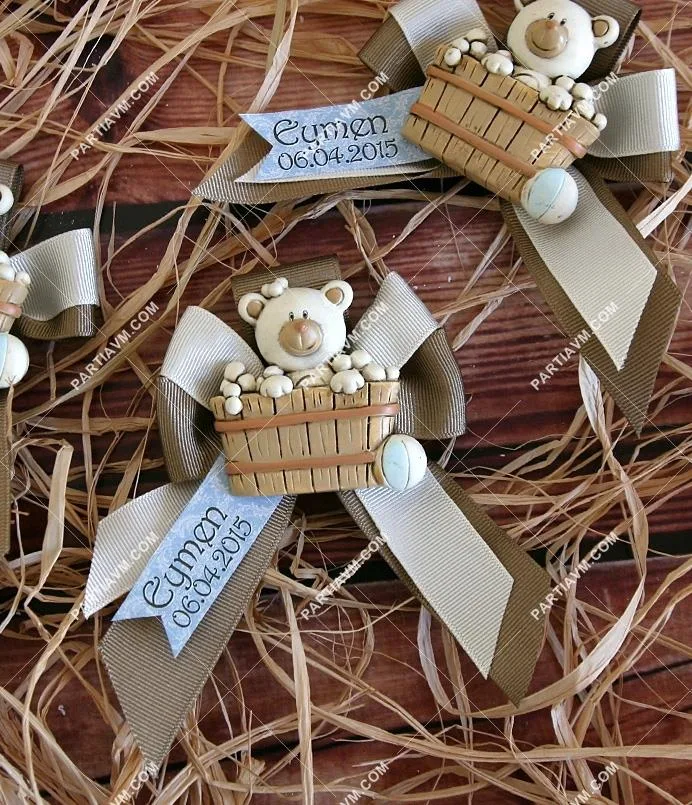 Bear magnet with ribbon 406