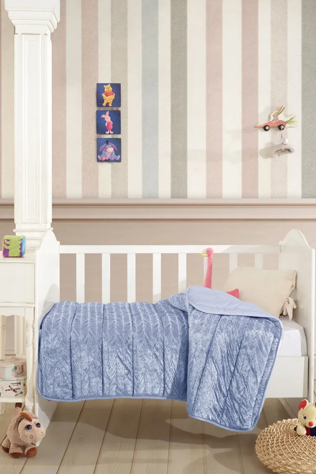 Elart Velvet Baby Quilt (150x100 cm) Blue
