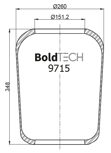 9715 R BoldTech Air Springs for Cab, Seat and Lift Systems, Vehicle Roll Air Springs