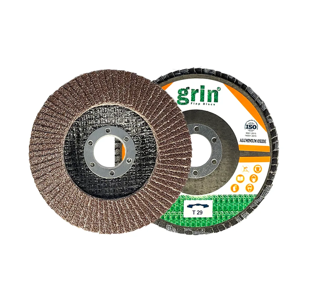 Grin AO flap disc abrasive