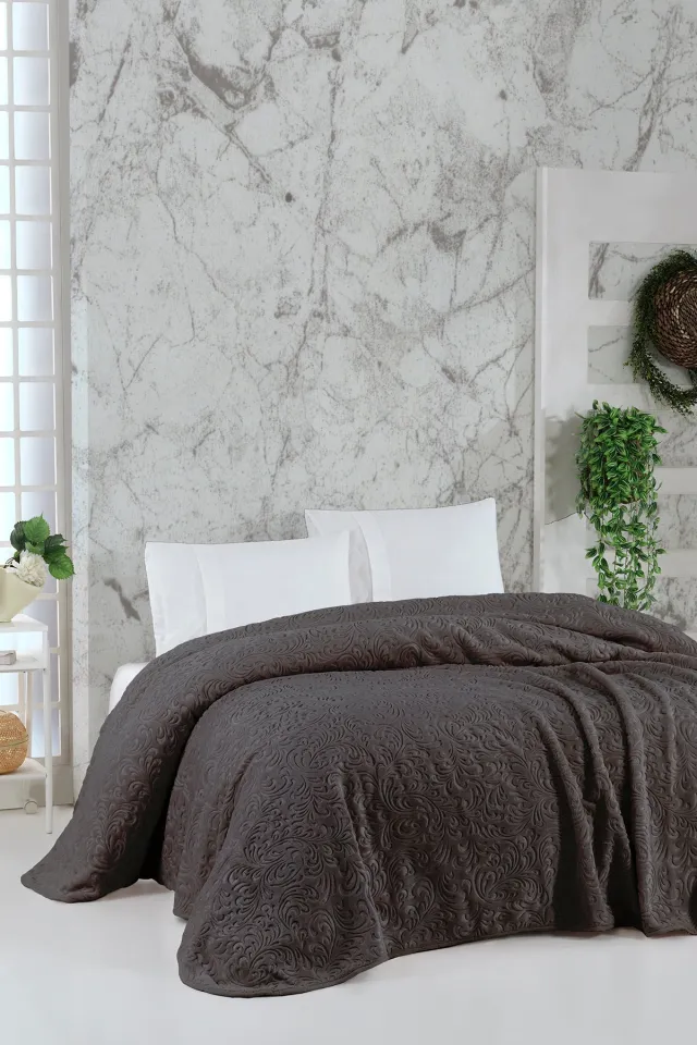 Elart Embossed Blanket Double (220x240cm) Anthracite