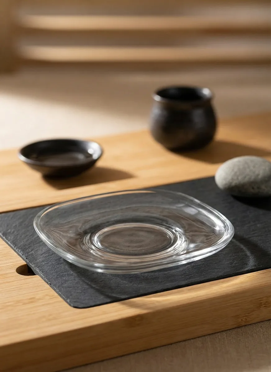 Zen glass tea saucer (6-piece)