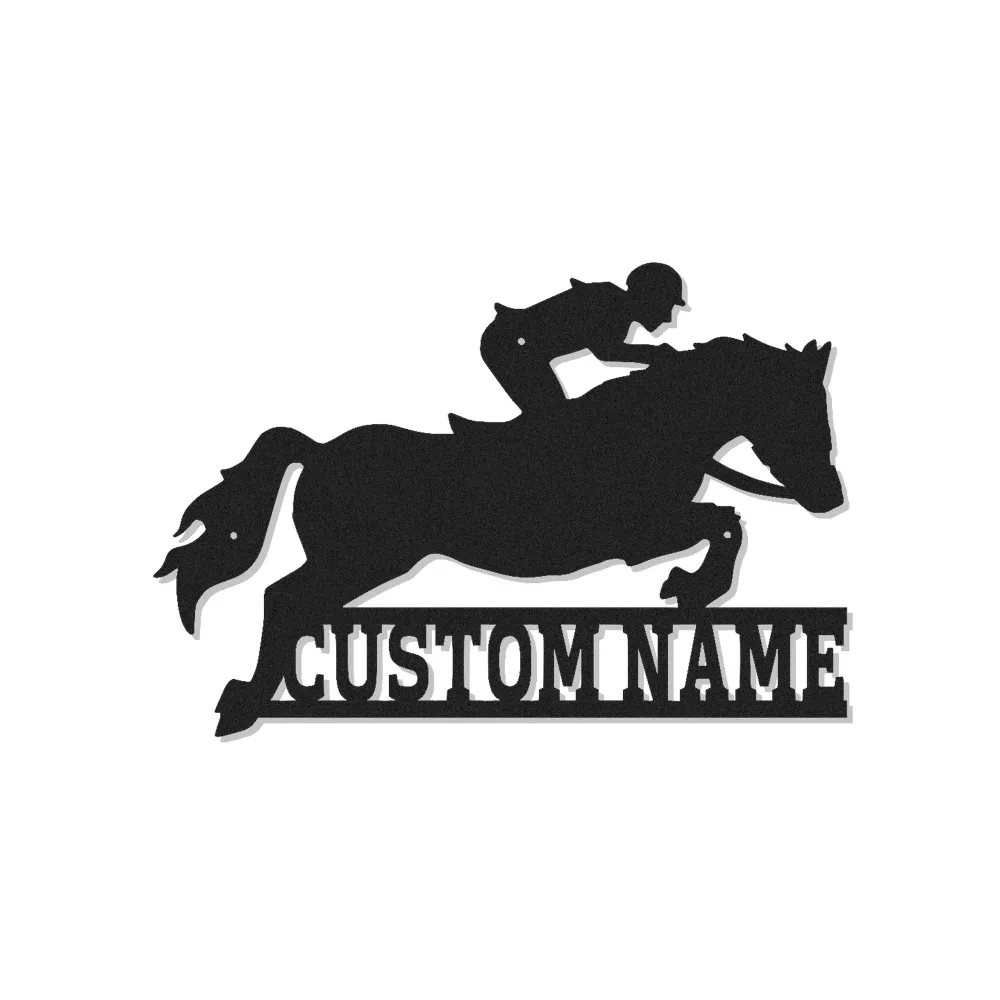Horse Jumping LED Metal Wall Art