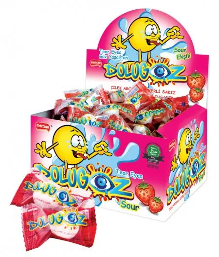 Strawberry Flavored Bubble Gum Dolugoz Sour