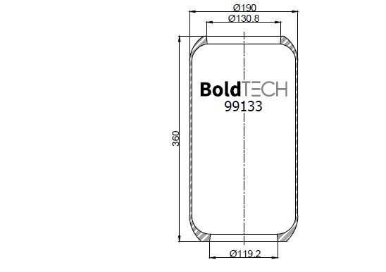 99133 R BoldTech Air Spring for Cab, Seat and Lift Systems, Vehicle Air Bellows