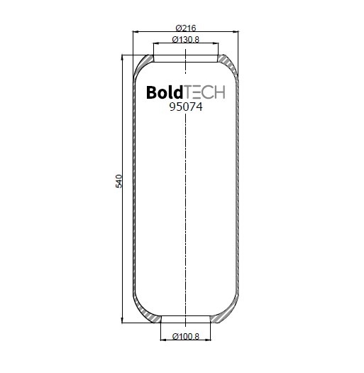95074 R BoldTech Air Spring for Cab, Seat and Lift Systems, Vehicle Rolling Air Spring