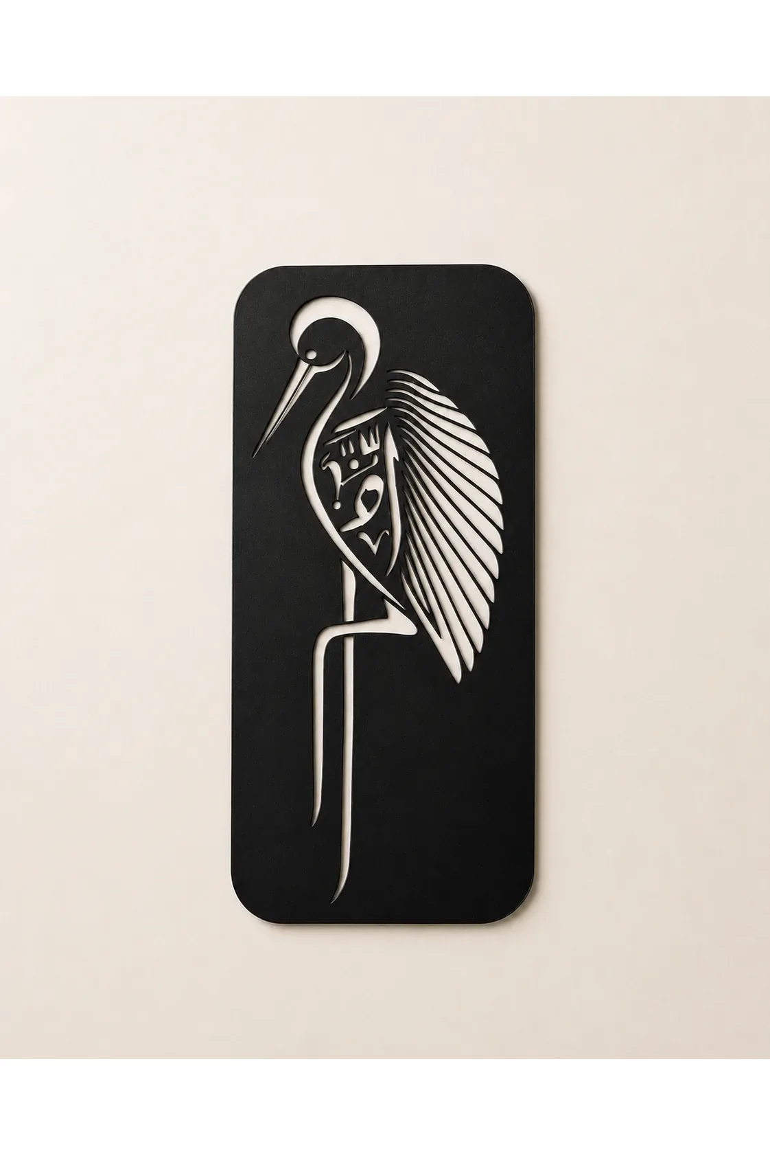 Metal bird wall decor 35 x 50 cm