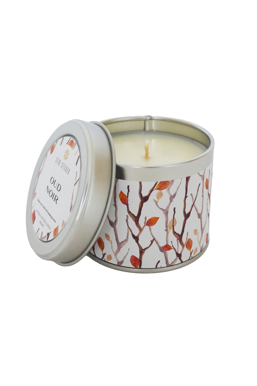 Oud Scented Tin Natural Candle 180 gr