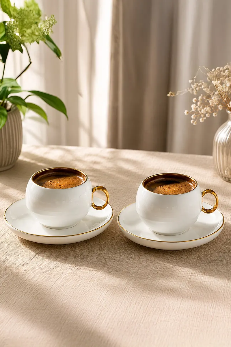 Monica 6-Person 12-Piece Porcelain Coffee Cup Set