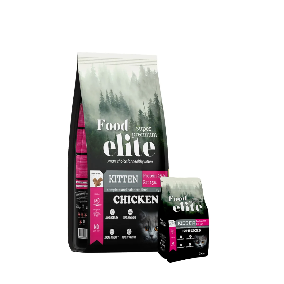 Dry kitten food with chicken (Food Elite)