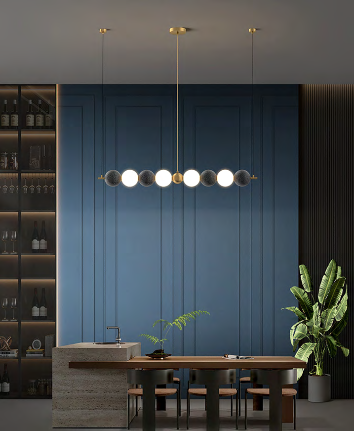 Modern Linear Chandelier (L1840×H1200mm · G9 x 14)
