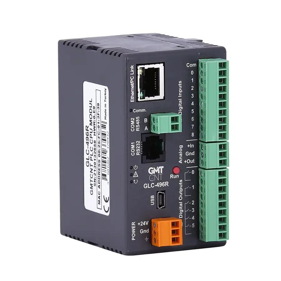 وحدة معالج PLC محلية الصنع GLC-496R مع تسجيل بيانات وSCADA