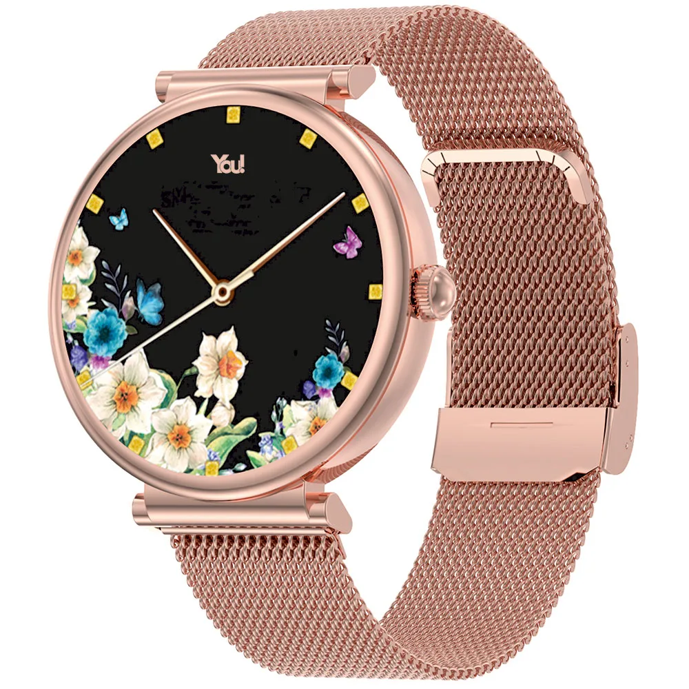 You Smart YF153 women's rose gold mesh smartwatch