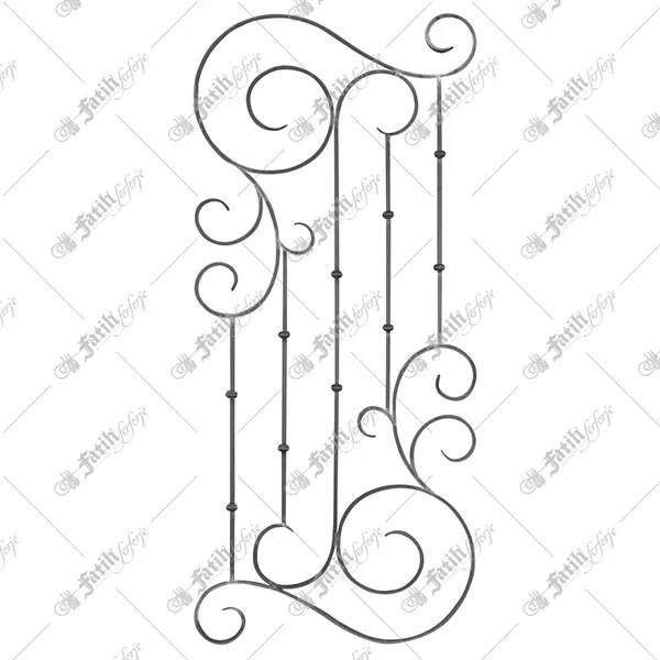 Decorative wrought-iron panel 19737