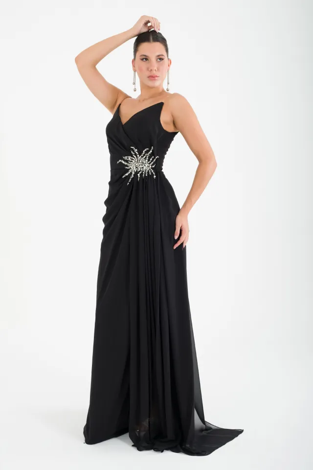 JUNO Black Evening Dress