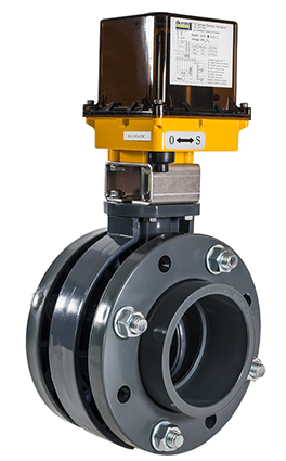 Fitvalf U-PVC Motorized Flanged Butterfly Valve - On/Off