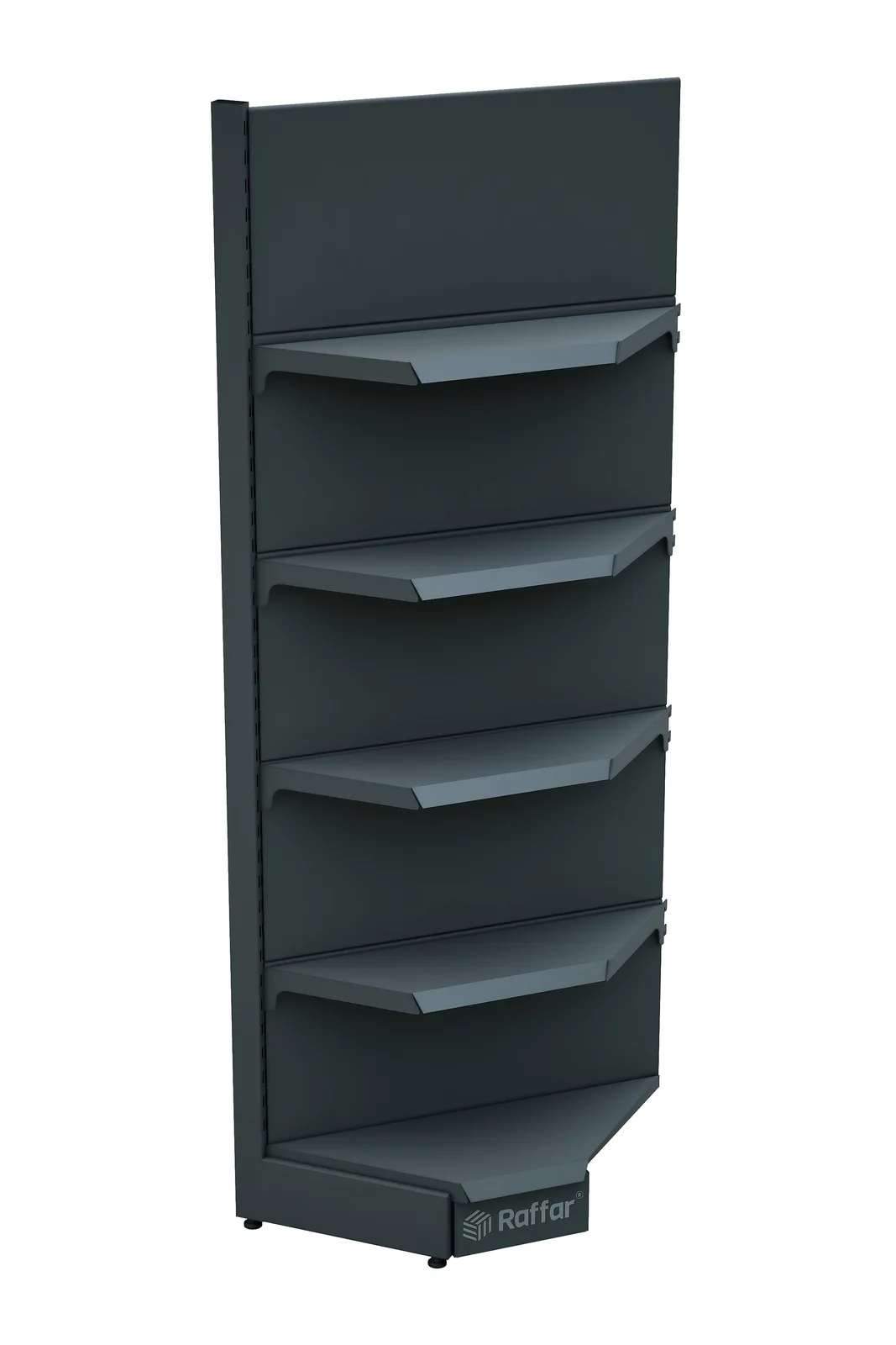وحدة زاوية داخلية بعمود واحد بلون أنثراسيت بقاعدة (لا تُستخدم وحدها) 90*H220 CM