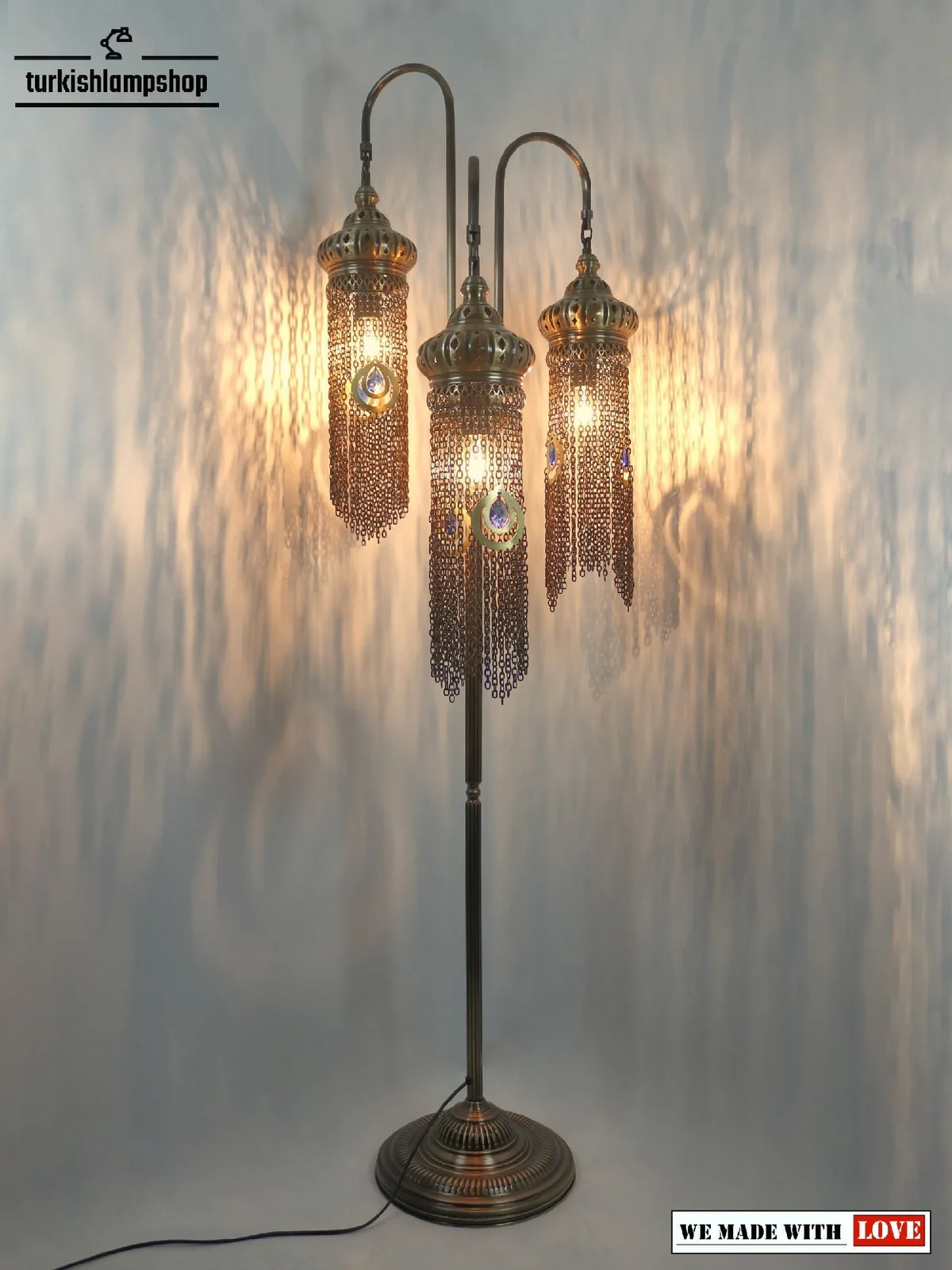 مصباح أرضي تركي بنمط سلسلة 3 Bough Tree Design