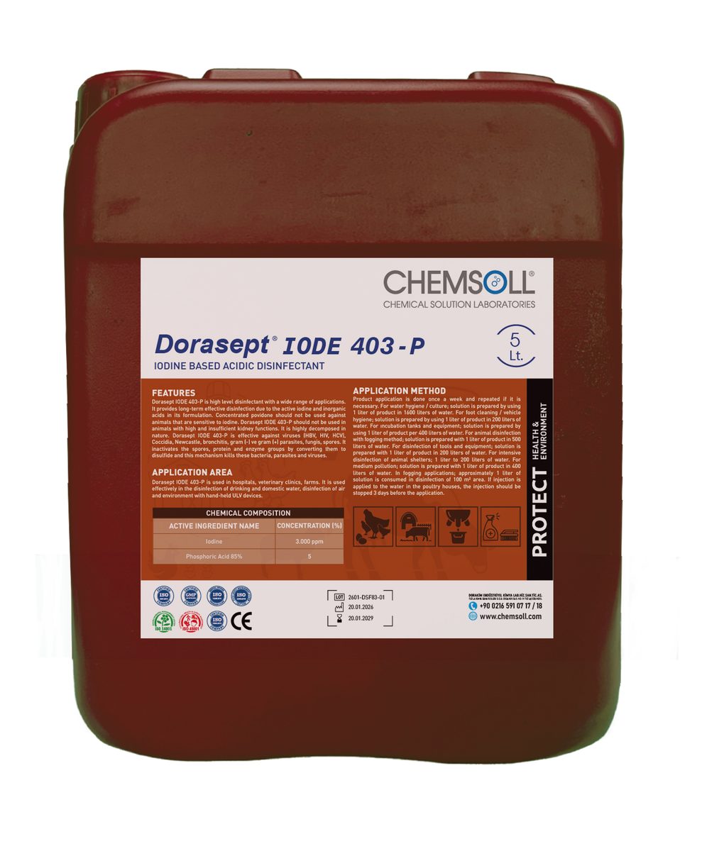 منتج نظافة وعناية للثروة الحيوانية DORASEPT IODE 403-P