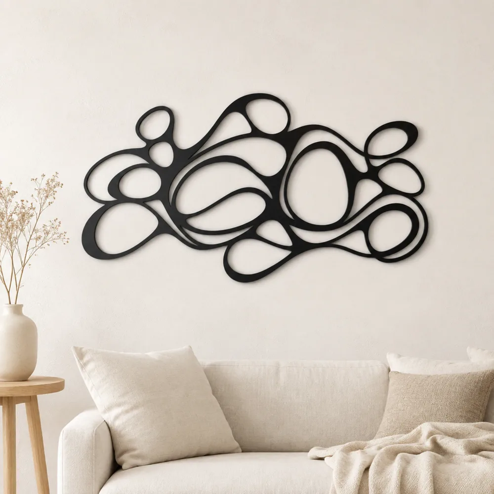 Organic Pebble Rhythm Metal Wall Art
