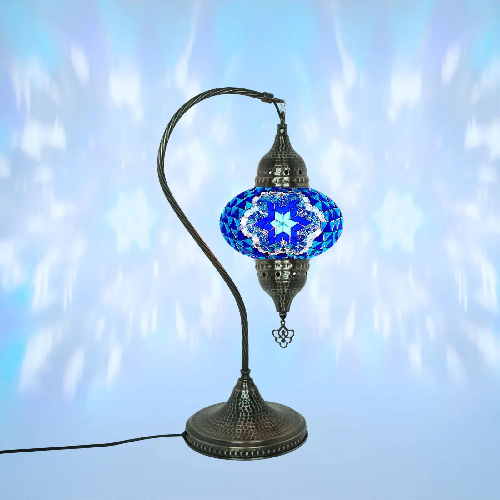 مصباح طاولة موزاييك زجاجي
