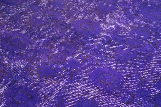 سجادة غرفة النوم عتيقة بميدالية بلون بنفسجي وبني - صوف صناعة يدوية 185x284 سم