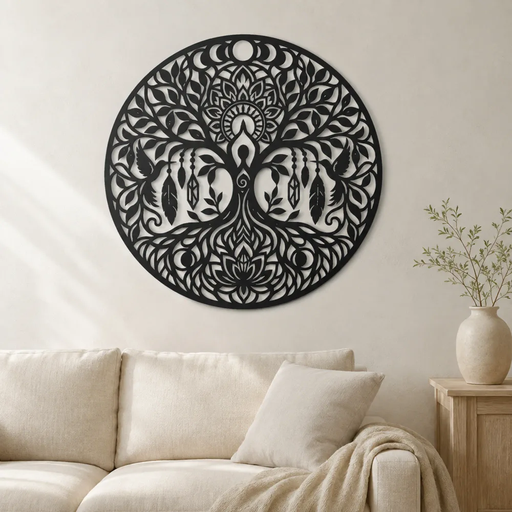 Tree Mandala Fusion Metal Wall Art