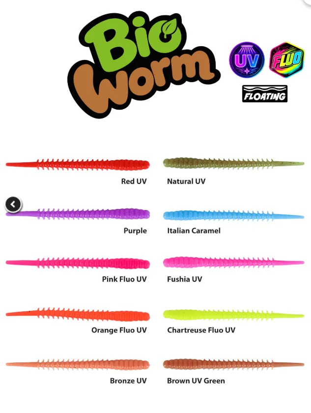 طعم صيد سيليكون Fujin Bio Worm 6cm
