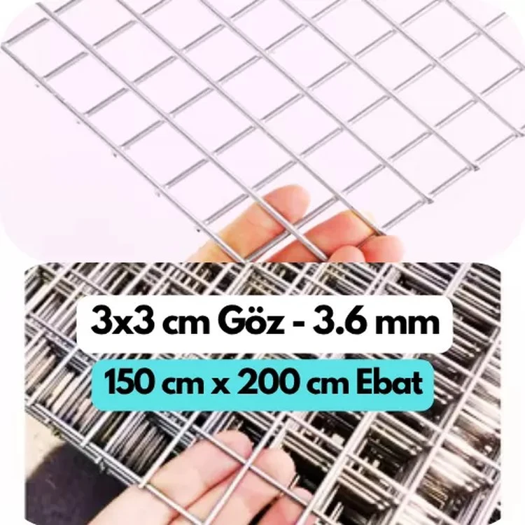 3x3 Eyed 150 cm x 200 cm Square Wire Fence