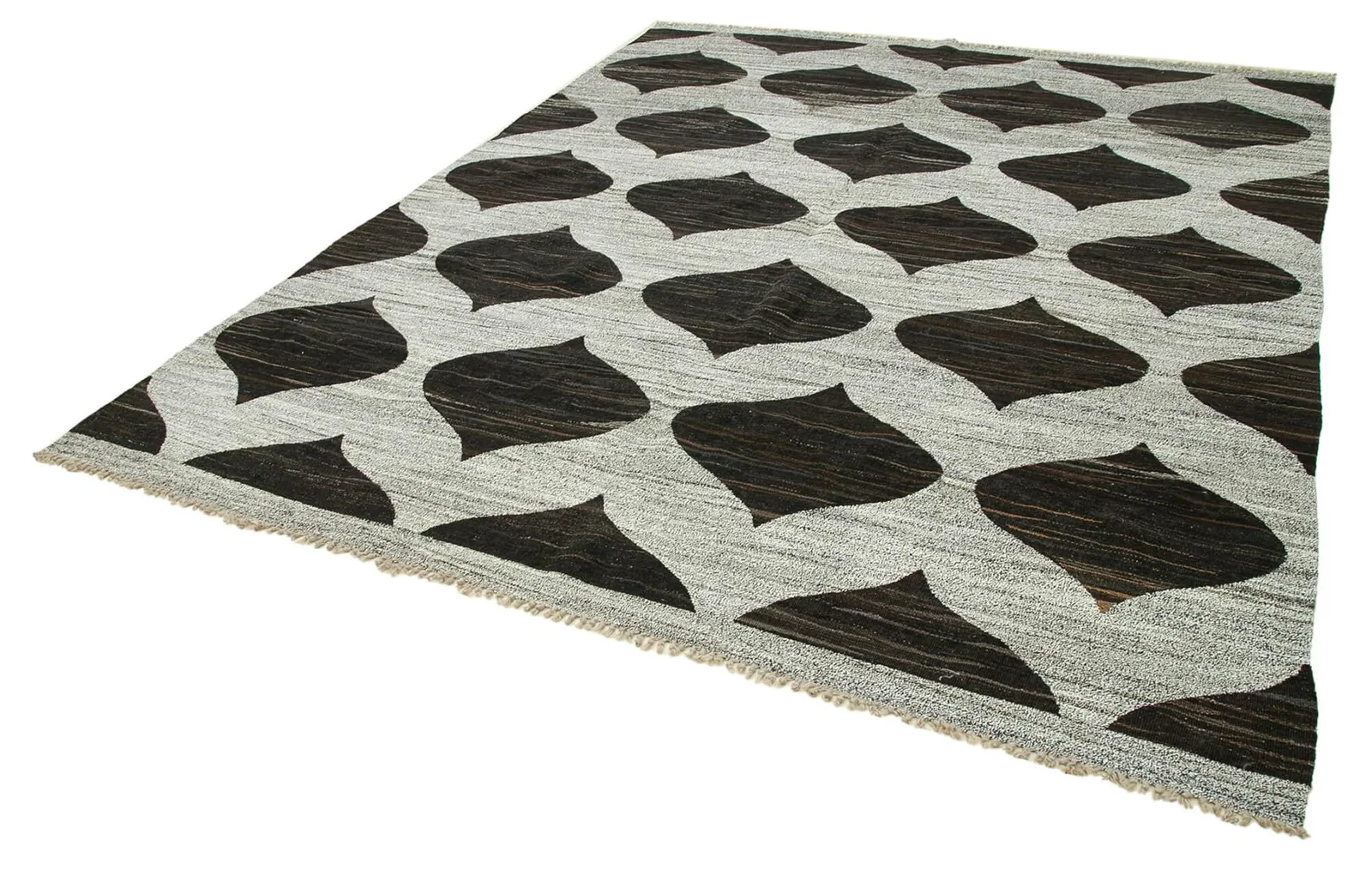 Light Grey Dark Brown Modern Living Room Rug 241x315 cm