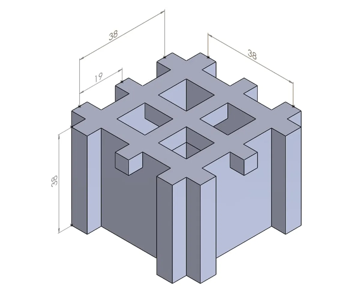 GRP fibreglass grating, 19×19 mm mesh, 38 mm height