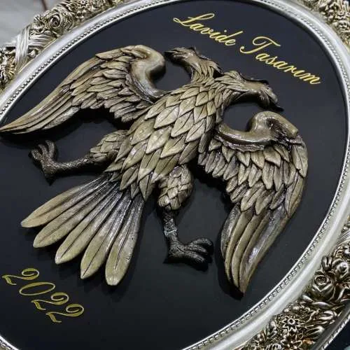 double-headed eagle sculpture