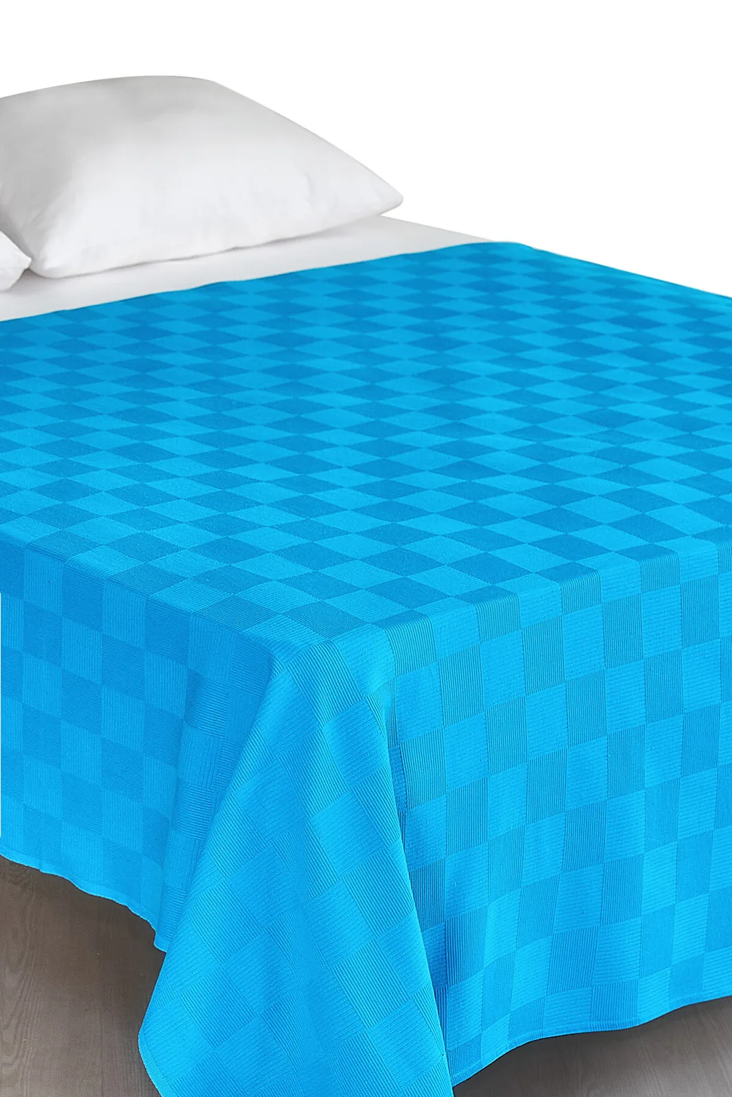 Blue field-pattern cotton 100% pique blanket