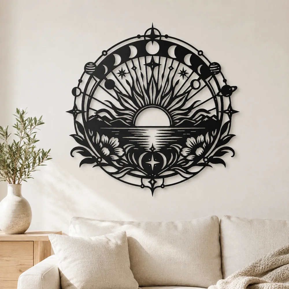 Sunrise Mandala Metal Wall Art