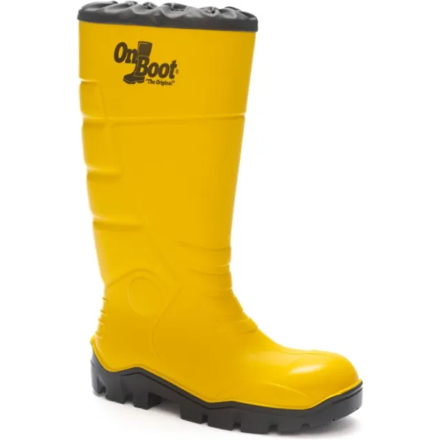 OnBoot 1008 Tall Drawstring Waterproof Work Boots, Yellow and Black