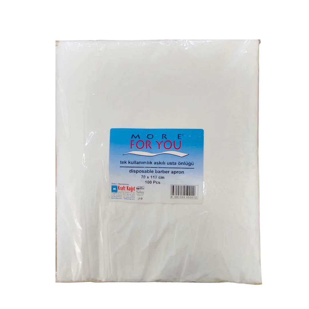 Disposable barber apron with straps