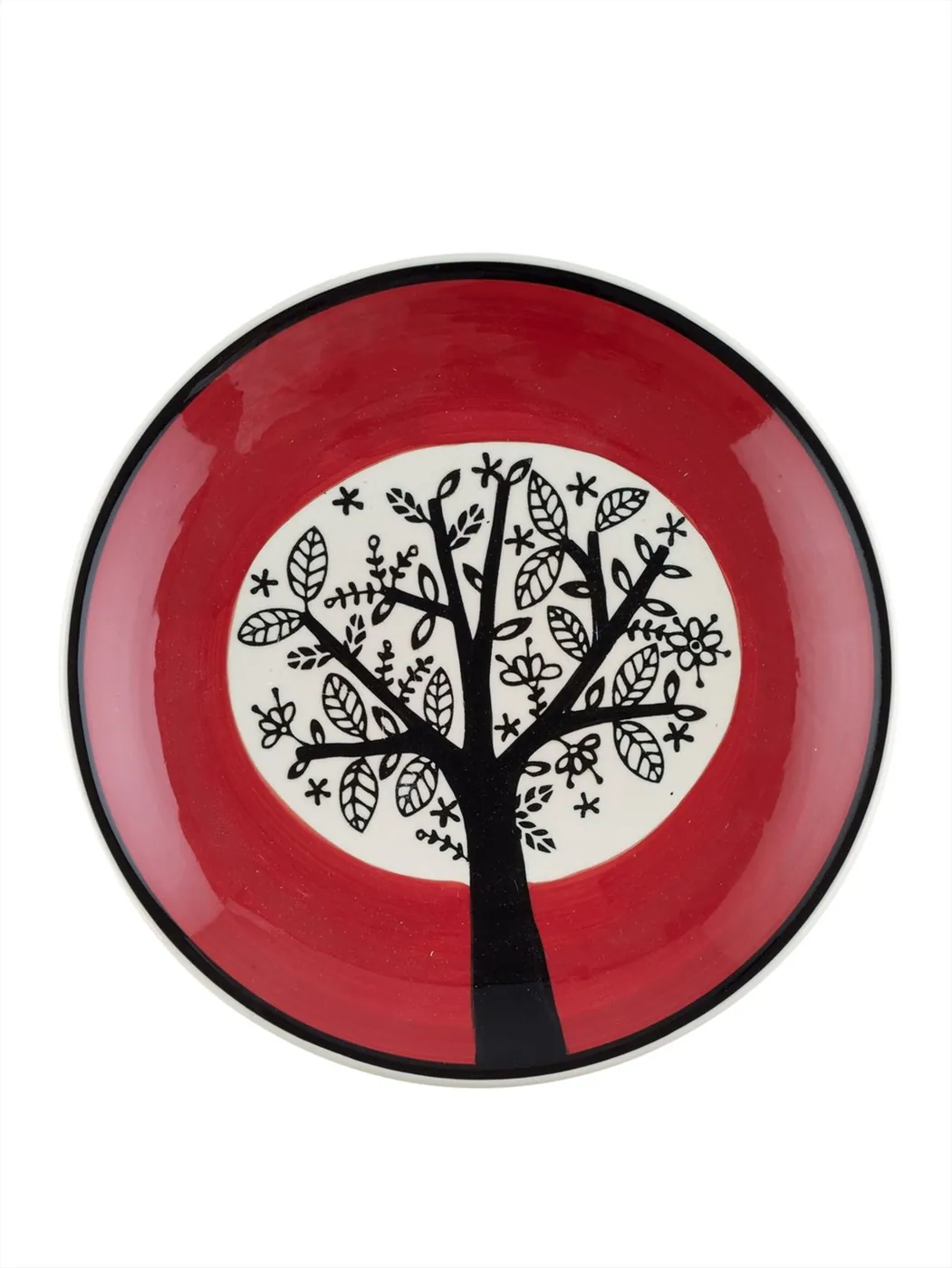 Masterart Red Ceramic Cake Plate 20 cm plate — 12x12 cm