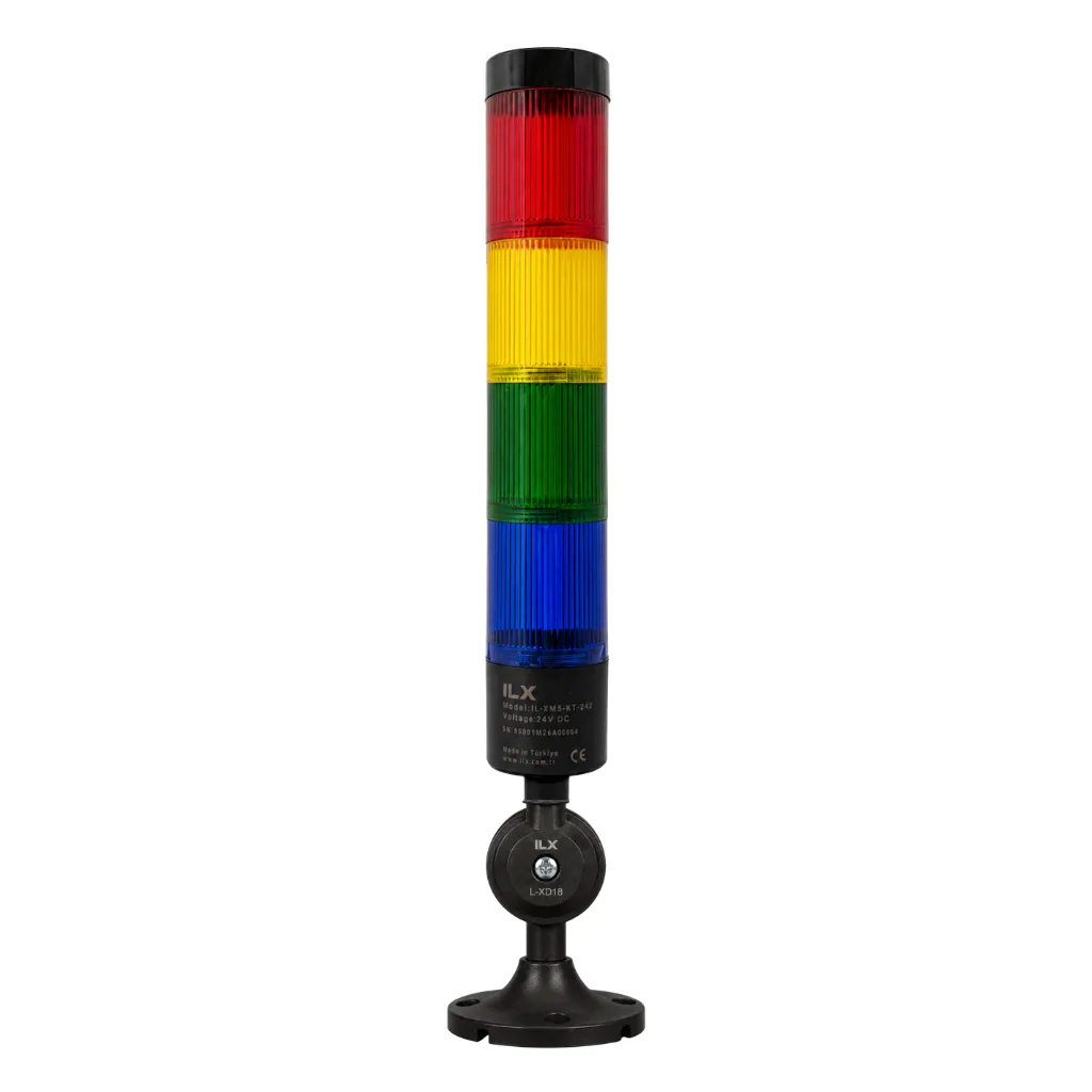 Ø50 M5 series signal light column, swivel-mounted, 4 tiers