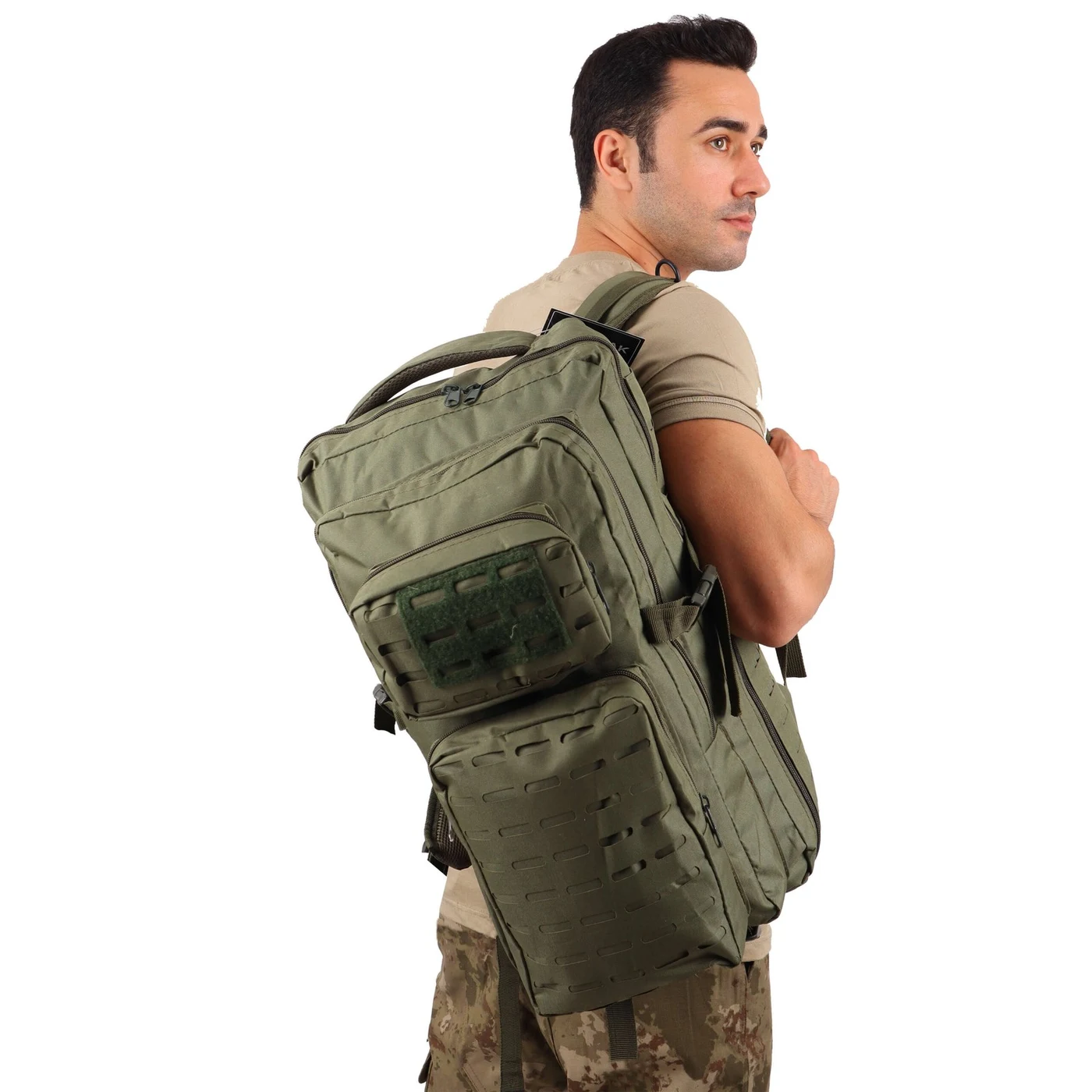 45 Liter Khaki Special Laser Cut Tactical Bag