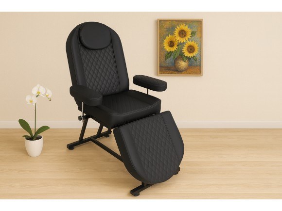 Petra | Manual Examination Chair | Black Profile - Black Trim | MC-3025