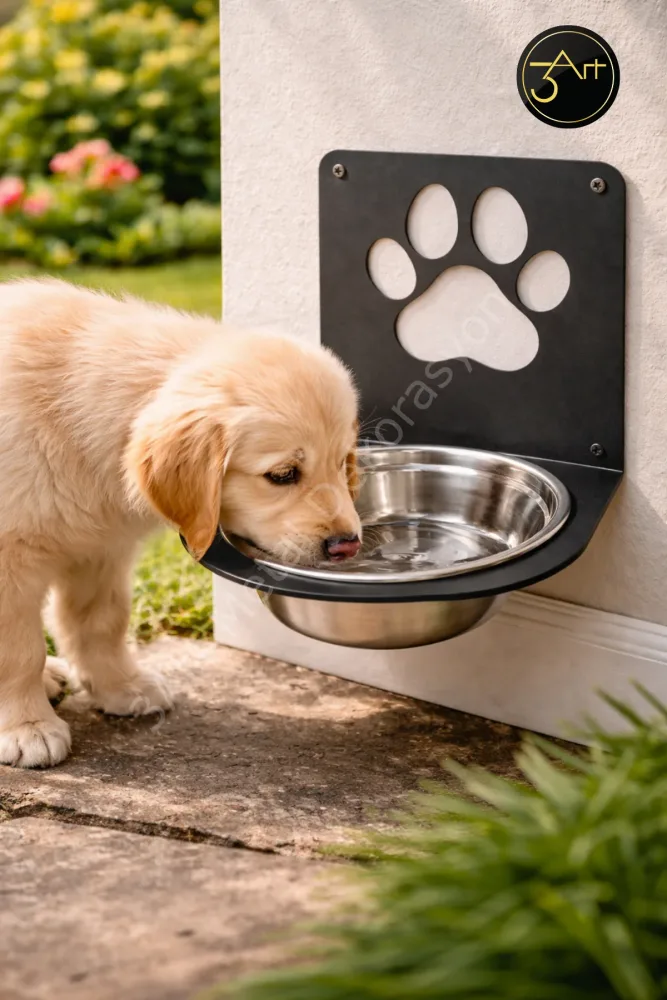 Wall-Mounted Dog Food Bowl