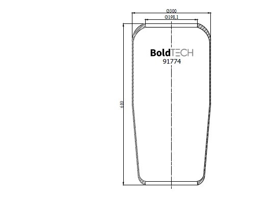91774 R BoldTech Air Spring for Cab, Seat and Lift Systems, Vehicle Cylindrical Air Spring