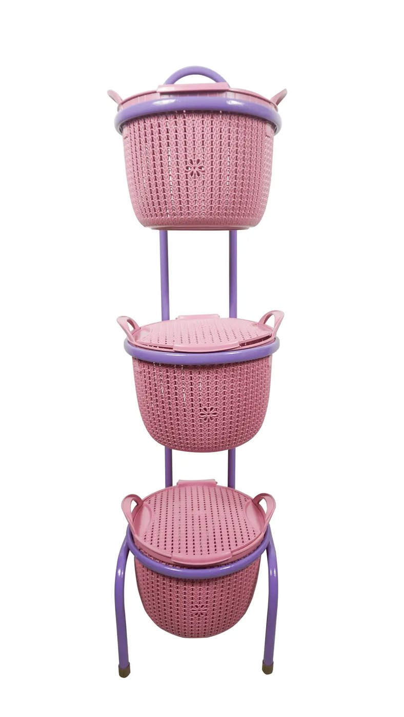 Asvera 3-Tier Metal Vegetable Rack for Onion and Potato