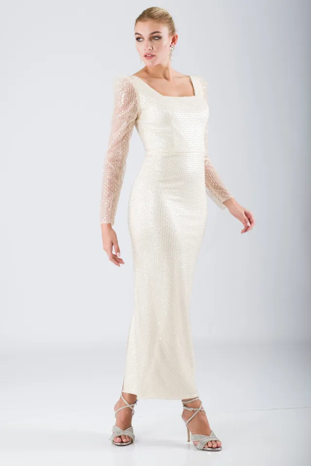 GURUH Ecru Evening Dress